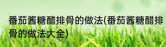 番茄酱糖醋排骨的做法(番茄酱糖醋排骨的做法大全)