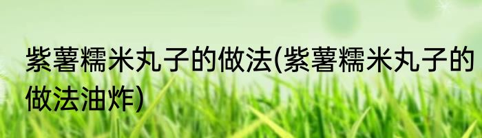 紫薯糯米丸子的做法(紫薯糯米丸子的做法油炸)