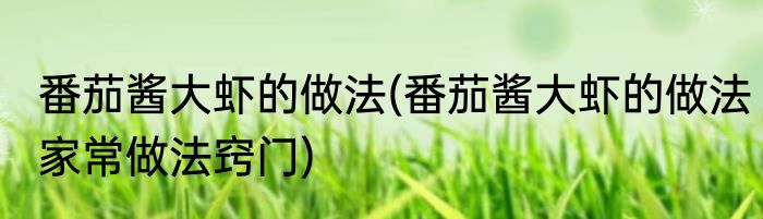 番茄酱大虾的做法(番茄酱大虾的做法家常做法窍门)