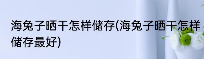 海兔子晒干怎样储存(海兔子晒干怎样储存最好)