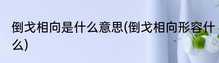 倒戈相向是什么意思(倒戈相向形容什么)