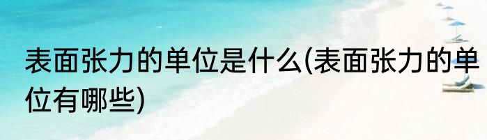 表面张力的单位是什么(表面张力的单位有哪些)