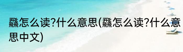 飝怎么读?什么意思(飝怎么读?什么意思中文)