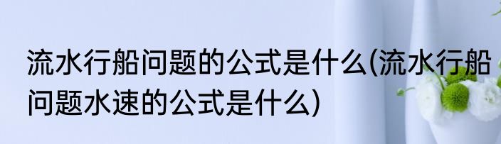 流水行船问题的公式是什么(流水行船问题水速的公式是什么)