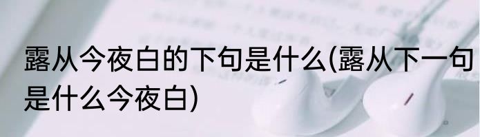 露从今夜白的下句是什么(露从下一句是什么今夜白)