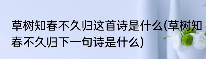草树知春不久归这首诗是什么(草树知春不久归下一句诗是什么)