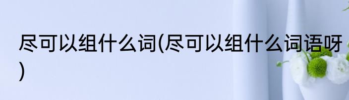 尽可以组什么词(尽可以组什么词语呀)
