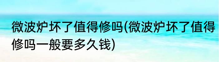 微波炉坏了值得修吗(微波炉坏了值得修吗一般要多久钱)