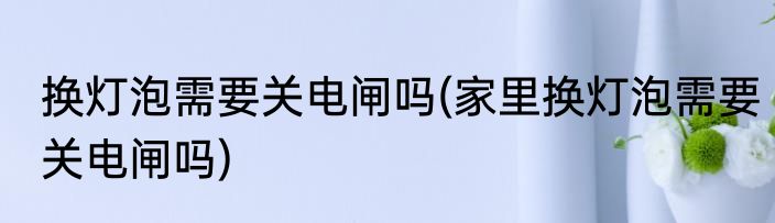 换灯泡需要关电闸吗(家里换灯泡需要关电闸吗)