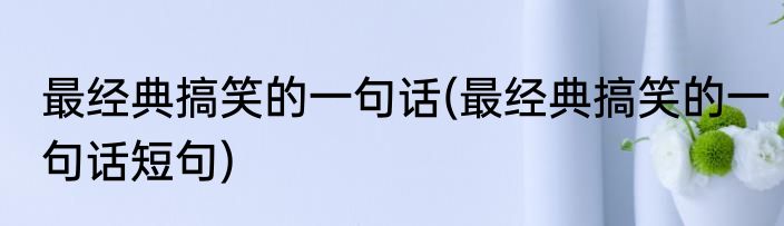 最经典搞笑的一句话(最经典搞笑的一句话短句)