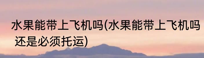 水果能带上飞机吗(水果能带上飞机吗 还是必须托运)