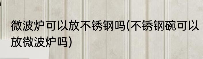 微波炉可以放不锈钢吗(不锈钢碗可以放微波炉吗)