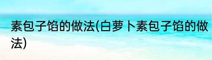 素包子馅的做法(白萝卜素包子馅的做法)