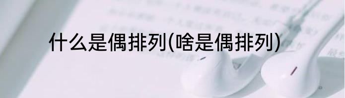 什么是偶排列(啥是偶排列)