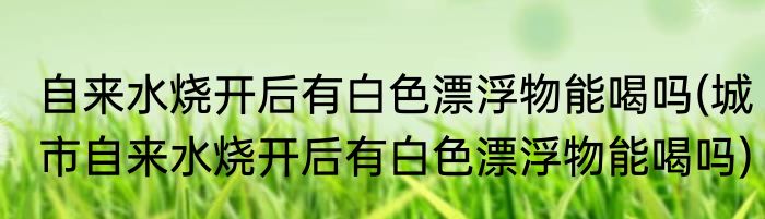 自来水烧开后有白色漂浮物能喝吗(城市自来水烧开后有白色漂浮物能喝吗)