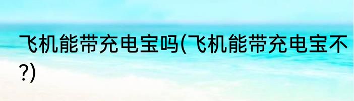 飞机能带充电宝吗(飞机能带充电宝不?)
