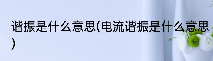 谐振是什么意思(电流谐振是什么意思)