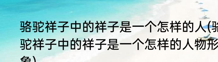 骆驼祥子中的祥子是一个怎样的人(骆驼祥子中的祥子是一个怎样的人物形象)