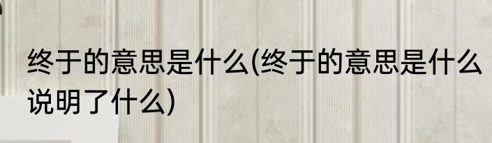 终于的意思是什么(终于的意思是什么说明了什么)