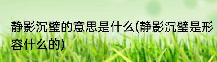 静影沉璧的意思是什么(静影沉璧是形容什么的)