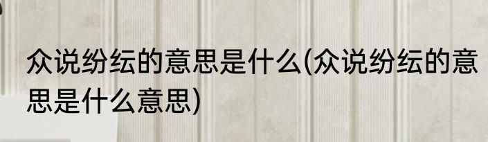 众说纷纭的意思是什么(众说纷纭的意思是什么意思)