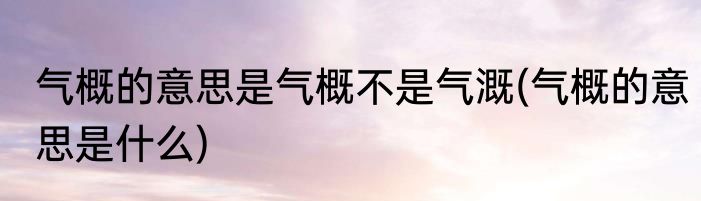 气概的意思是气概不是气溉(气概的意思是什么)