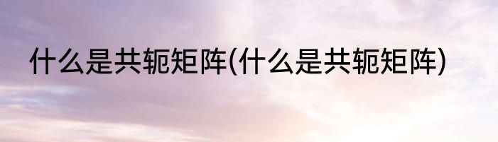 什么是共轭矩阵(什么是共轭矩阵)