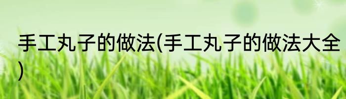 手工丸子的做法(手工丸子的做法大全)