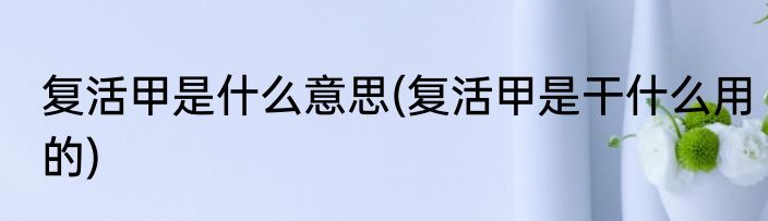 复活甲是什么意思(复活甲是干什么用的)