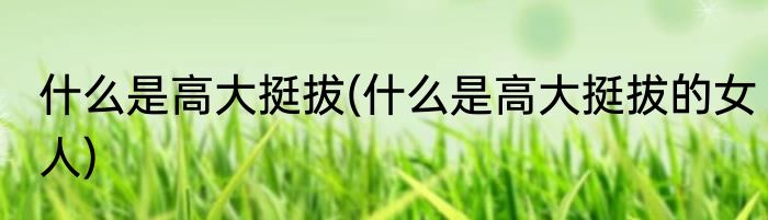 什么是高大挺拔(什么是高大挺拔的女人)