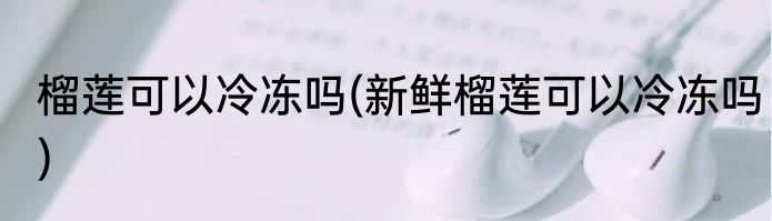 榴莲可以冷冻吗(新鲜榴莲可以冷冻吗)