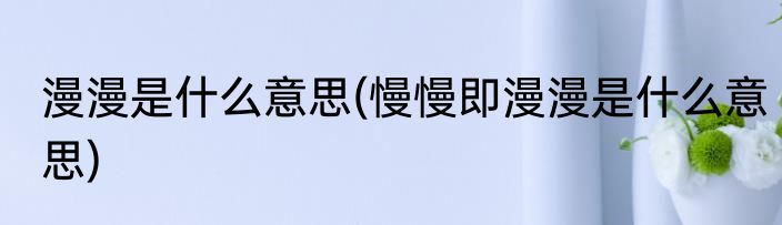 漫漫是什么意思(慢慢即漫漫是什么意思)