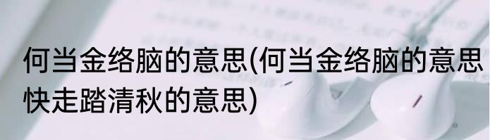 何当金络脑的意思(何当金络脑的意思快走踏清秋的意思)