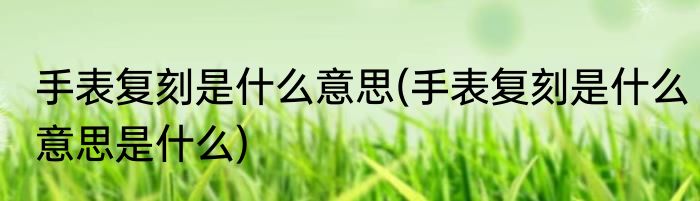 手表复刻是什么意思(手表复刻是什么意思是什么)