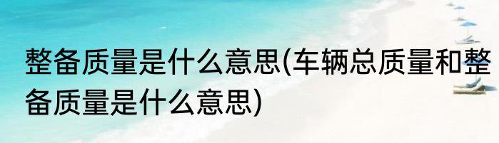 整备质量是什么意思(车辆总质量和整备质量是什么意思)