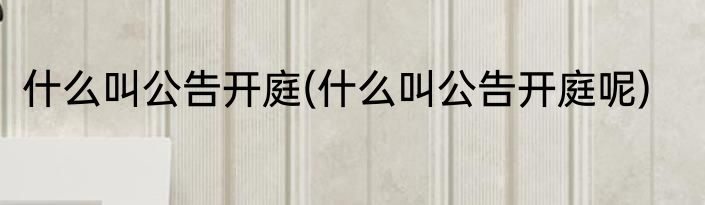 什么叫公告开庭(什么叫公告开庭呢)