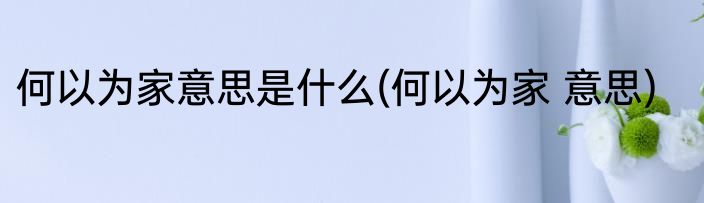 何以为家意思是什么(何以为家 意思)
