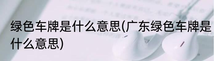 绿色车牌是什么意思(广东绿色车牌是什么意思)