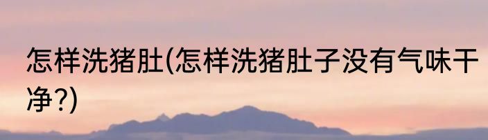 怎样洗猪肚(怎样洗猪肚子没有气味干净?)