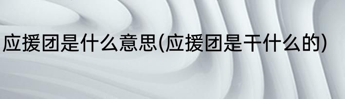 应援团是什么意思(应援团是干什么的)