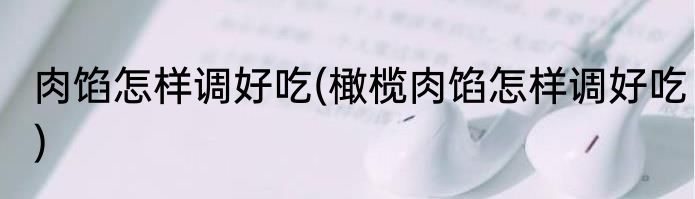 肉馅怎样调好吃(橄榄肉馅怎样调好吃)