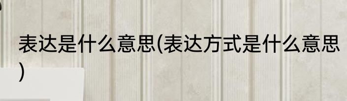 表达是什么意思(表达方式是什么意思)