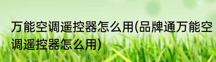 万能空调遥控器怎么用(品牌通万能空调遥控器怎么用)