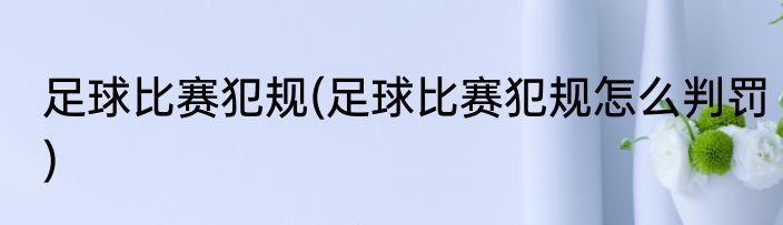 足球比赛犯规(足球比赛犯规怎么判罚)