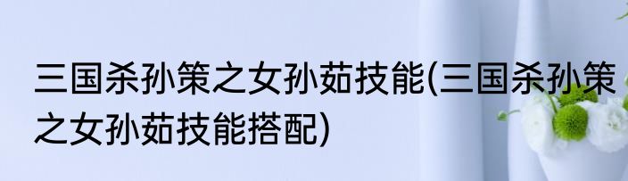 三国杀孙策之女孙茹技能(三国杀孙策之女孙茹技能搭配)