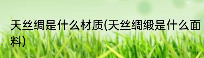 天丝绸是什么材质(天丝绸缎是什么面料)