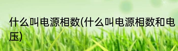 什么叫电源相数(什么叫电源相数和电压)
