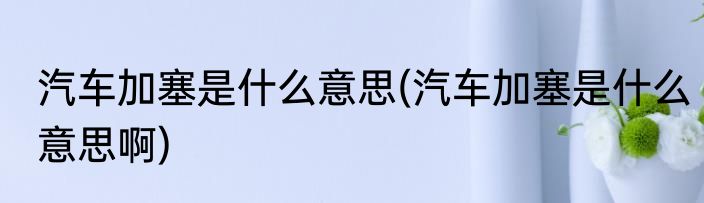 汽车加塞是什么意思(汽车加塞是什么意思啊)