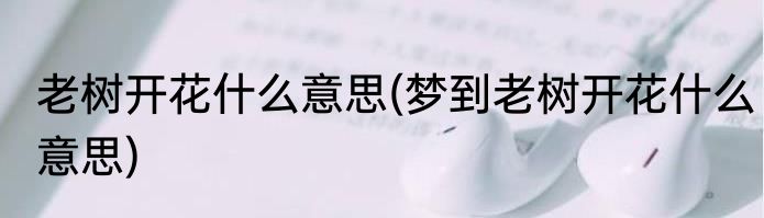 老树开花什么意思(梦到老树开花什么意思)