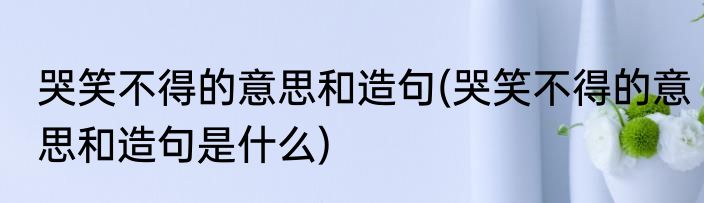 哭笑不得的意思和造句(哭笑不得的意思和造句是什么)